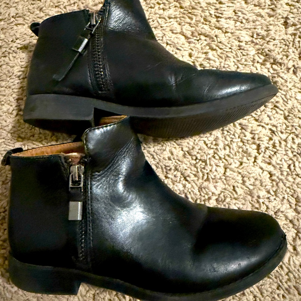 Zara Kids Girls Leather Ankle Boots